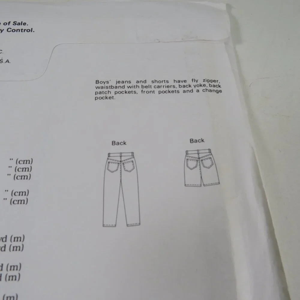 Kwik Sew 2147 Sewing Pattern UNCUT Child's Jeans, Pants, Shorts